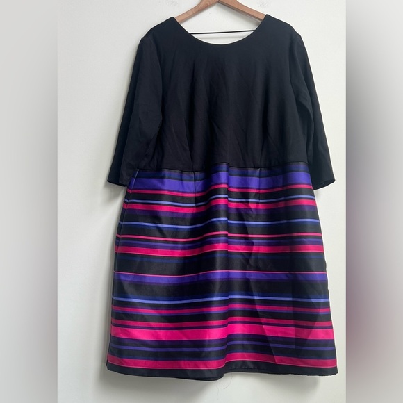 ModCloth Hutch Twofer Pink Purple Striped Sheath Party Dress pockets - Picture 3 of 15